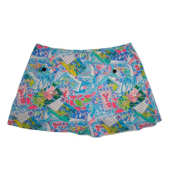 Lilly Pulitzer “Wish You Were Here” Postcard Print Skort Women’s XL - Picture 5 of 5